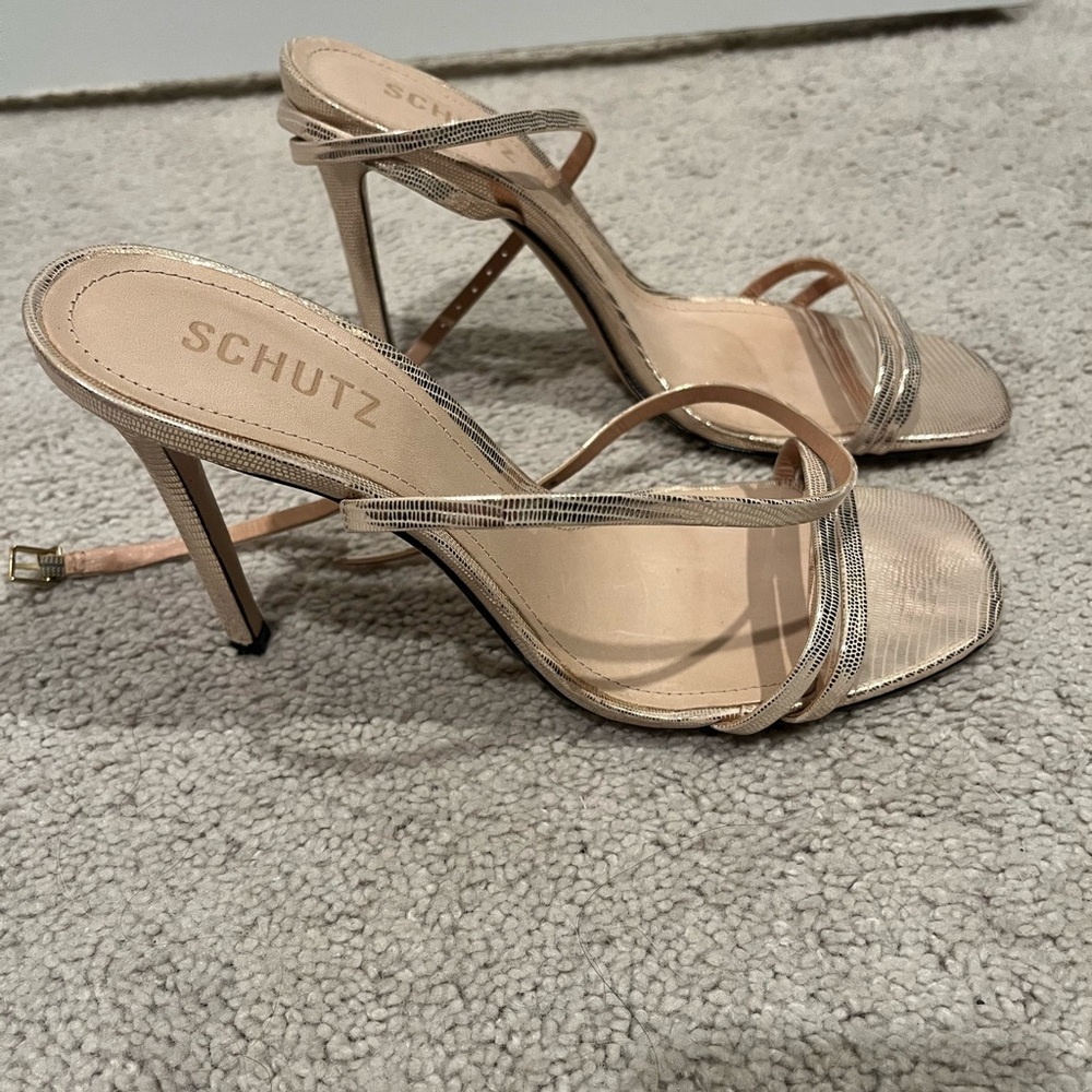 Schutz Women's Gold Strappy Sandals